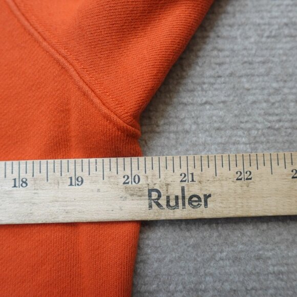 John Elliot Mens Sweater Medium Orange Solid Raglan Made in USA - Picture 7 of 11